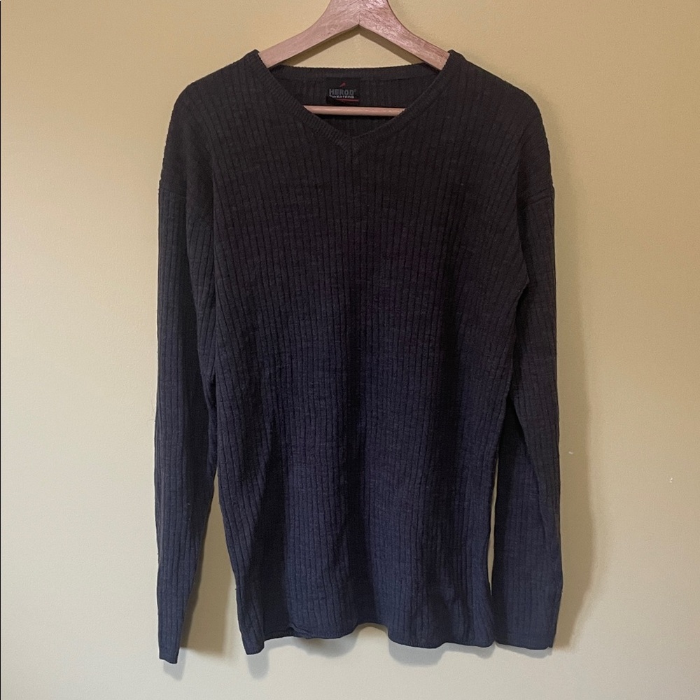 HEROD Gray Ribbed Sweater